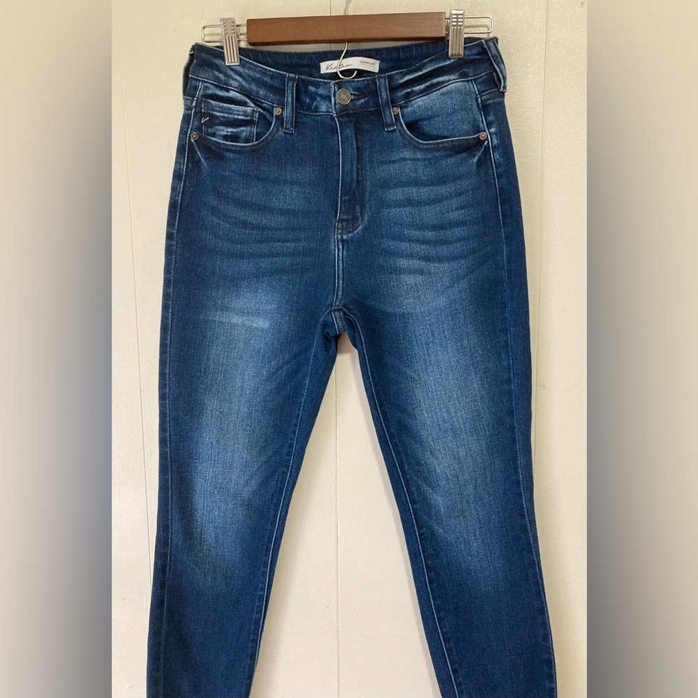 KanCan Dark Wash Stretch Distressed High Rise Skinny Jeans 27 - Picture 4 of 11